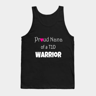 Proud Nana - White Text - Pink Heart Tank Top